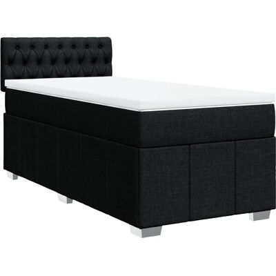 vidaXL Boxspringbett mit Matratze - Schwarz, 100x200 cm vidaXL Boxspringbett mit Matratze - Schwarz, 100x200 cm