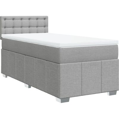 VidaXL 3286993 bett - Hellgrau Stoff, höjbar Kopfteil, Taschenfederkern - Bett VidaXL 3286993 bett - Hellgrau Stoff, höjbar Kopfteil, Taschenfederkern - Bett