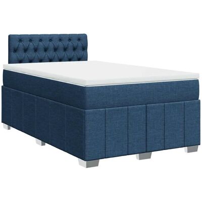vidaXL Boxspringbett mit blauer Stoff 120x200 cm - Bett vidaXL Boxspringbett mit blauer Stoff 120x200 cm - Bett