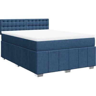 vidaXL Bett mit verstellbarem Kopfteil - Blau - 160x200cm vidaXL Bett mit verstellbarem Kopfteil - Blau - 160x200cm