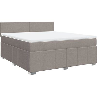 VidaXL 3287144 Bett - Taupe Stoff verstellbares Kopfteil - Bett VidaXL 3287144 Bett - Taupe Stoff verstellbares Kopfteil - Bett
