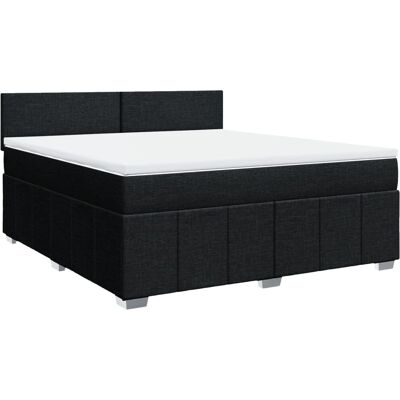 VidaXL Boxspringbett mit Matratze Schwarz 180x200 cm Stoff Schwarz VidaXL Boxspringbett mit Matratze Schwarz 180x200 cm Stoff Schwarz