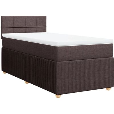 vidaXL Boxspringbett mit Matratze Dunkelbraun - 80x200 cm vidaXL Boxspringbett mit Matratze Dunkelbraun - 80x200 cm