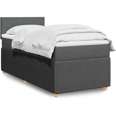 vidaXL Boxspringbett Mit Matratze Stoff Dunkelgrau - Bed Model vidaXL Boxspringbett Mit Matratze Stoff Dunkelgrau - Bed Model