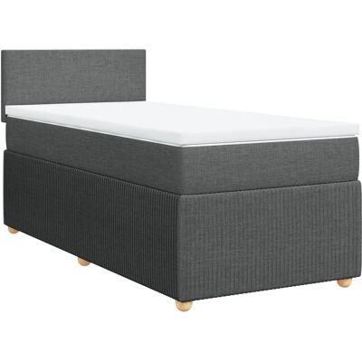 vidaXL Boxspringbett mit Matratze 120x190 cm Dunkelgrau - Bett vidaXL Boxspringbett mit Matratze 120x190 cm Dunkelgrau - Bett