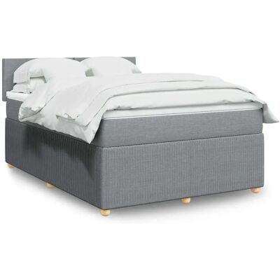 vidaXL Boxspringbett - Hellgrau Stoff - 160x200cm - Komfortabel & Atmungsaktiv vidaXL Boxspringbett - Hellgrau Stoff - 160x200cm - Komfortabel & Atmungsaktiv