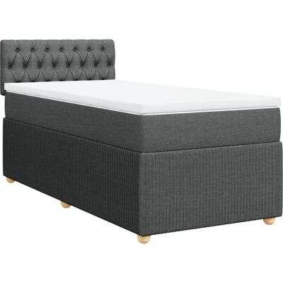 vidaXL Knop Dunkelgraues Boxspringbett 180x200cm vidaXL Knop Dunkelgraues Boxspringbett 180x200cm
