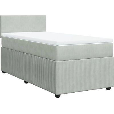 vidaXL Boxspringbett Mit Matratze - Velours, 80x200cm - Bett vidaXL Boxspringbett Mit Matratze - Velours, 80x200cm - Bett