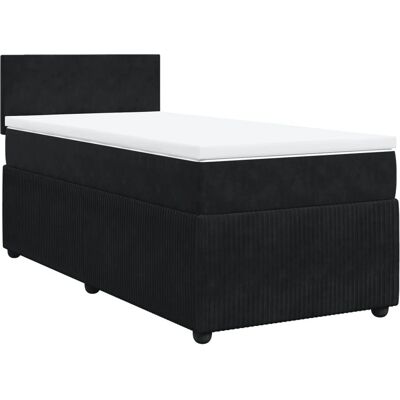 vidaXL Boxspringbett mit Samt Schwarz - Bett vidaXL Boxspringbett mit Samt Schwarz - Bett