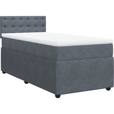 VidaXL 3287603 Bett - Samt, Grau, 80x200cm - Bett VidaXL 3287603 Bett - Samt, Grau, 80x200cm - Bett
