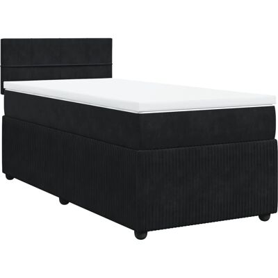 vidaXL Bett - Schwarz Samt 100x200 cm - Bett vidaXL Bett - Schwarz Samt 100x200 cm - Bett