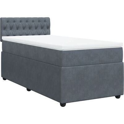 Lit VidaXL 3287693 - Velours Gris Foncé - Publicité Lit VidaXL 3287693 - Velours Gris Foncé - Publicité