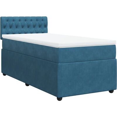 VidaXL Blaue Samt-Boxspringbett - Unterstützung & Komfort VidaXL Blaue Samt-Boxspringbett - Unterstützung & Komfort