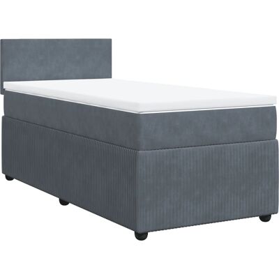 VidaXL - Bett - Grau Samtvel - 140x190 cm - Unterstützend und Komfortabel VidaXL - Bett - Grau Samtvel - 140x190 cm - Unterstützend und Komfortabel