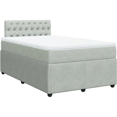 vidaXL Knopfhe Hellgrau 140x190 Bett - Bett vidaXL Knopfhe Hellgrau 140x190 Bett - Bett