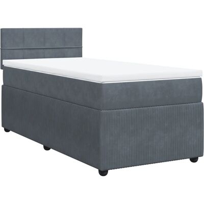 VidaXL Bett mit Samtvelours Grau - Bett VidaXL Bett mit Samtvelours Grau - Bett