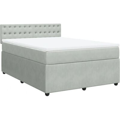 vidaXL Boxspringbett - Hellgrau - Unterstützung & Komfort vidaXL Boxspringbett - Hellgrau - Unterstützung & Komfort