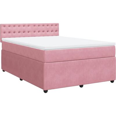 vidaXL Bett - Pink Samt mit Taschenfederkern - Bett vidaXL Bett - Pink Samt mit Taschenfederkern - Bett