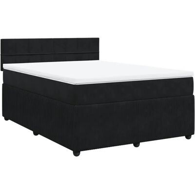 vidaXL 180x200 cm Schwarzes Samt Boxspringbett - Bett vidaXL 180x200 cm Schwarzes Samt Boxspringbett - Bett