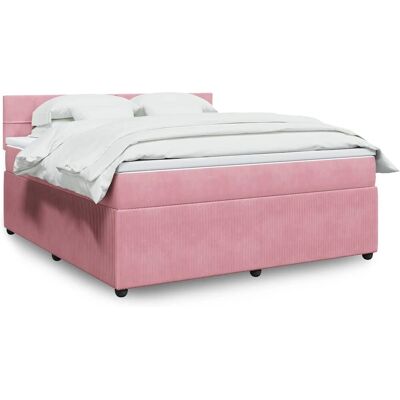 VIDAXL Rosa Veloursbett mit Taschenfederkern 180x200cm - Bett mit Taschenfederkern VIDAXL Rosa Veloursbett mit Taschenfederkern 180x200cm - Bett mit Taschenfederkern