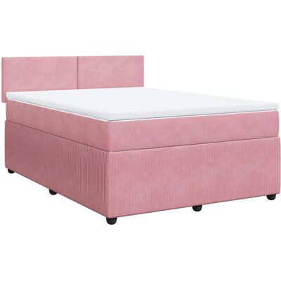 vidaXL Bett mit Matratze - Rosa Samt 200x200cm vidaXL Bett mit Matratze - Rosa Samt 200x200cm