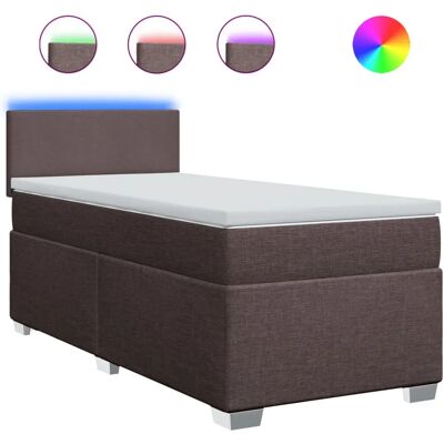 vidaXL Boxspringbett Mit Matratze Stoff Dunkelbraun - Bett vidaXL Boxspringbett Mit Matratze Stoff Dunkelbraun - Bett