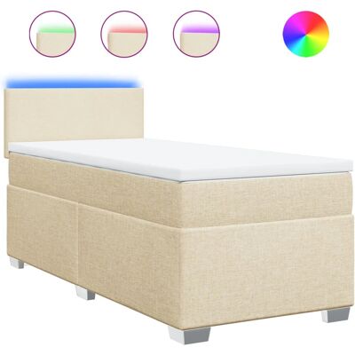 VidaXL 3288069 Bett - Creme - Bett mit Stauraum & LED VidaXL 3288069 Bett - Creme - Bett mit Stauraum & LED