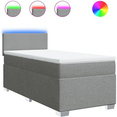 vidaXL Hellgrau 140x190 Bett - Taschenfederkern & LED-Beleuchtung vidaXL Hellgrau 140x190 Bett - Taschenfederkern & LED-Beleuchtung
