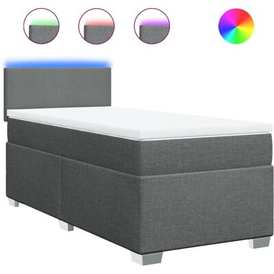 vidaXL Boxspringbett Mit Matratze Stoff Dunkelgrau Größe: 140 x 200 cm Modell: Schl - Memory Foam, LED, Abnehmbar vidaXL Boxspringbett Mit Matratze Stoff Dunkelgrau Größe: 140 x 200 cm Modell: Schl - Memory Foam, LED, Abnehmbar
