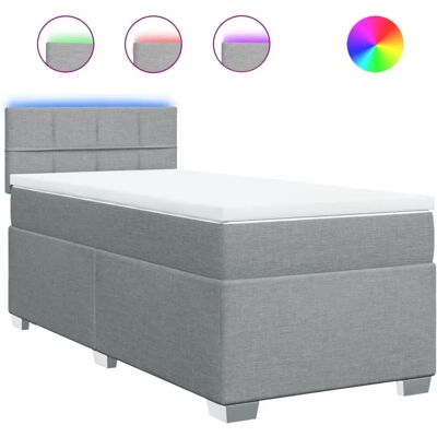 VidaXL Hellgraues 160x200cm Bett mit Matratze & LED-Beleuchtung VidaXL Hellgraues 160x200cm Bett mit Matratze & LED-Beleuchtung