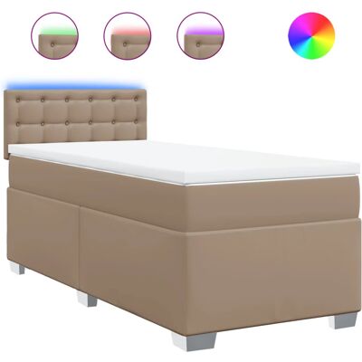 vidaXL Boxspringbett Mit Matratze Kunstleder Farbe: Cappuccino Größe: 140 x 200 cm - Bett vidaXL Boxspringbett Mit Matratze Kunstleder Farbe: Cappuccino Größe: 140 x 200 cm - Bett