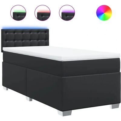 vidaXL Boxspringbett mit LED-Beleuchtung - Taschenfederkernmatratze vidaXL Boxspringbett mit LED-Beleuchtung - Taschenfederkernmatratze