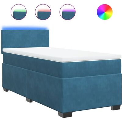 VidaXL Bett mit LED-Lichtern - 90x190cm Blau - Unterstützung & Komfort VidaXL Bett mit LED-Lichtern - 90x190cm Blau - Unterstützung & Komfort