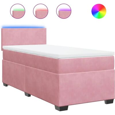vidaXL Pink Velvet Bett - Unterstützung & LED-Beleuchtung vidaXL Pink Velvet Bett - Unterstützung & LED-Beleuchtung