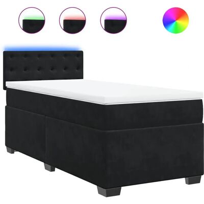 vidaXL Knöpfe Schwarzes Samtbett - Bett vidaXL Knöpfe Schwarzes Samtbett - Bett