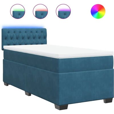 VidaXL 3288496 Bett - Samt Blau Velours - Unterstützung VidaXL 3288496 Bett - Samt Blau Velours - Unterstützung