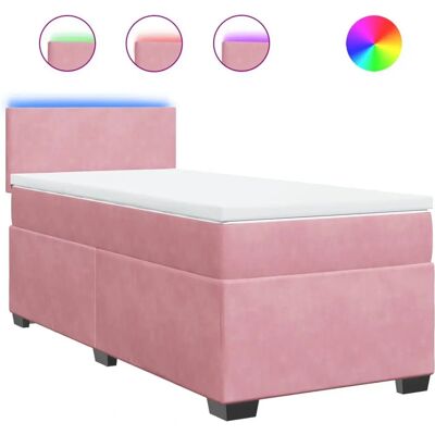 vidaXL Boxspringbett Mit Matratze Samt Rosa Größe: 90 x 200 cm Modell: Schlichtes D vidaXL Boxspringbett Mit Matratze Samt Rosa Größe: 90 x 200 cm Modell: Schlichtes D