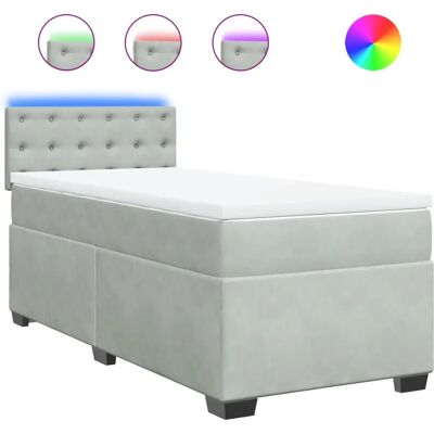 vidaXL Boxspringbett mit LED-Beleuchtung - 90x200cm - Unterstützender Taschenfederkern vidaXL Boxspringbett mit LED-Beleuchtung - 90x200cm - Unterstützender Taschenfederkern