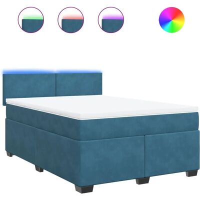 VidaXL Bett - 140x200 cm - Blau - Unterstützung durch Taschenfederkern VidaXL Bett - 140x200 cm - Blau - Unterstützung durch Taschenfederkern