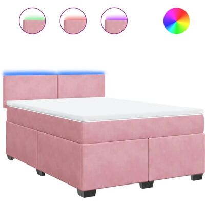 vidaXL Pink Samt Boxspringbett - Unterstützung, LED, Abnehmbarer Bezug vidaXL Pink Samt Boxspringbett - Unterstützung, LED, Abnehmbarer Bezug