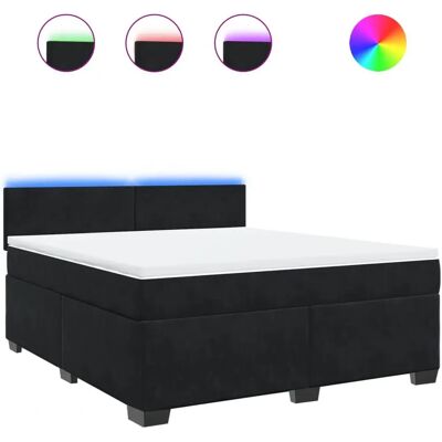vidaXL Schwarzes Samt-Boxspringbett - Bett vidaXL Schwarzes Samt-Boxspringbett - Bett