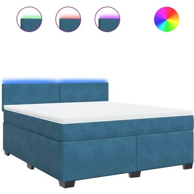 VidaXL Bett - Blau Samt 180x200cm - Bett VidaXL Bett - Blau Samt 180x200cm - Bett