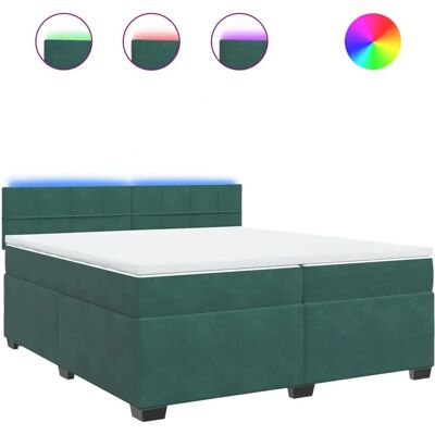 VidaXL Bett - Dunkelgrüner Samtstoff 200x200 cm - Bett VidaXL Bett - Dunkelgrüner Samtstoff 200x200 cm - Bett