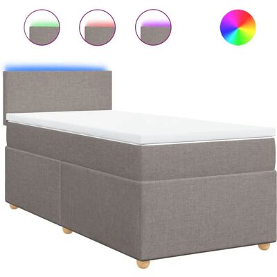 VidaXL Taupe Bett - Unterstützender Taschenfederkern - Bettgestell & LED-Lichter VidaXL Taupe Bett - Unterstützender Taschenfederkern - Bettgestell & LED-Lichter