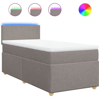 VidaXL Taupe Bett mit LED-Lichtern - Bett VidaXL Taupe Bett mit LED-Lichtern - Bett