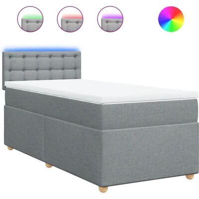 vidaXL Boxspringbett 90x200 cm - Hellgrau - Bett vidaXL Boxspringbett 90x200 cm - Hellgrau - Bett