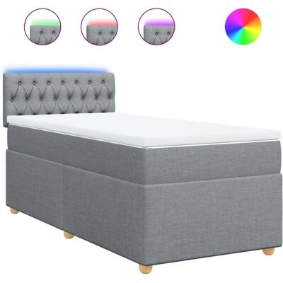vidaXL Knopfh Hellgraues Bett - Bett vidaXL Knopfh Hellgraues Bett - Bett