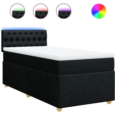 vidaXL Schwarzes Boxspringbett - Bett vidaXL Schwarzes Boxspringbett - Bett