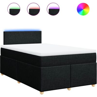 vidaXL Schlich Bett - 120x200 cm, Schwarz, mit LED-Licht vidaXL Schlich Bett - 120x200 cm, Schwarz, mit LED-Licht
