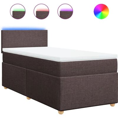 VidaXL Bett - Boxspring mit Matratze - Dunkelbraun - 140x190 cm VidaXL Bett - Boxspring mit Matratze - Dunkelbraun - 140x190 cm